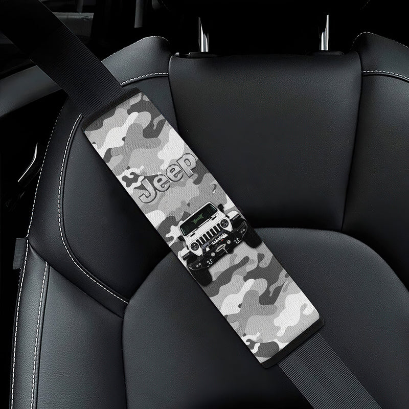 White Jeep Camouflage Car Seat Belt Cover Custom Car Accessories