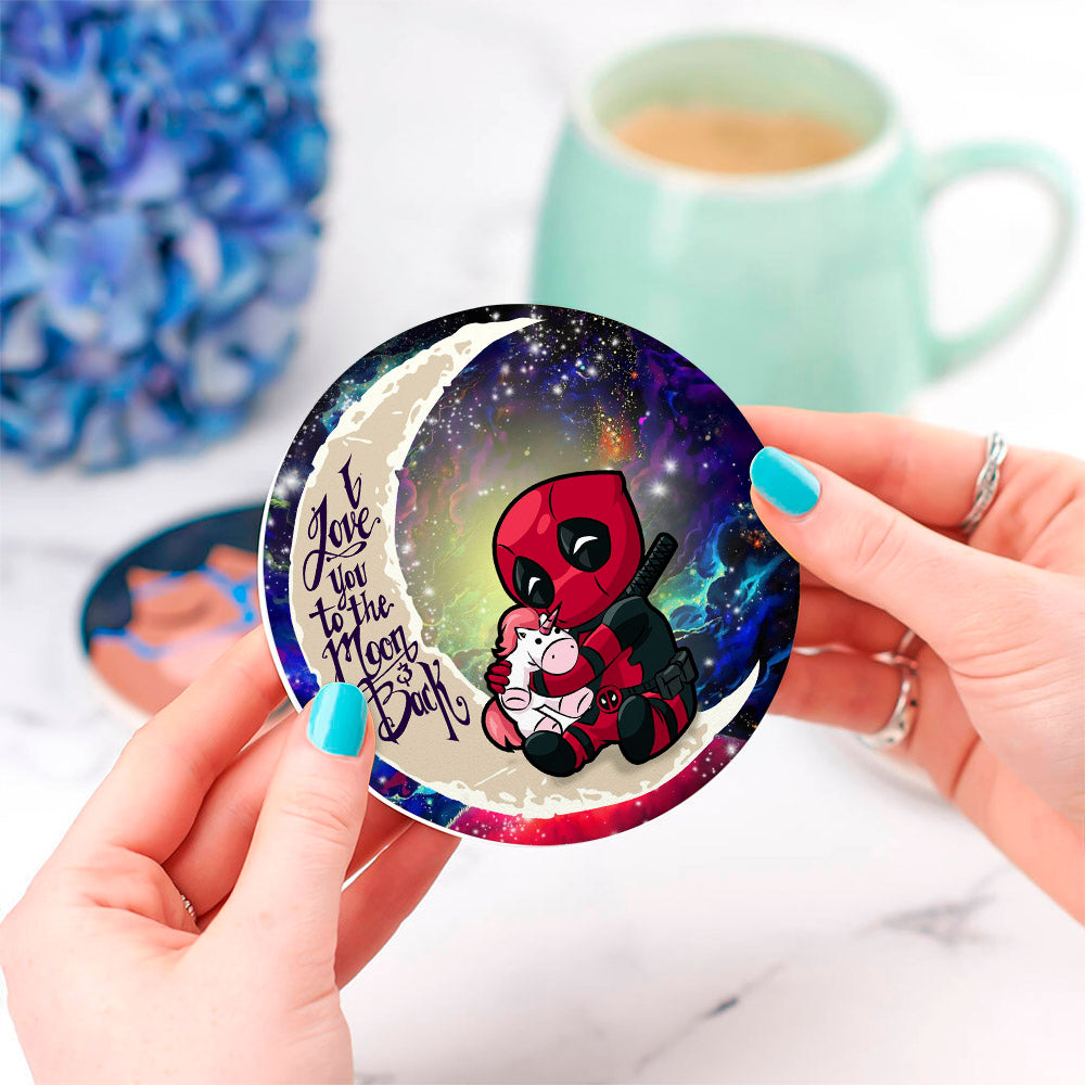 Chibi Deadpool Unicorn Toy Love You To The Moon Galaxy Ceramic Drink C
