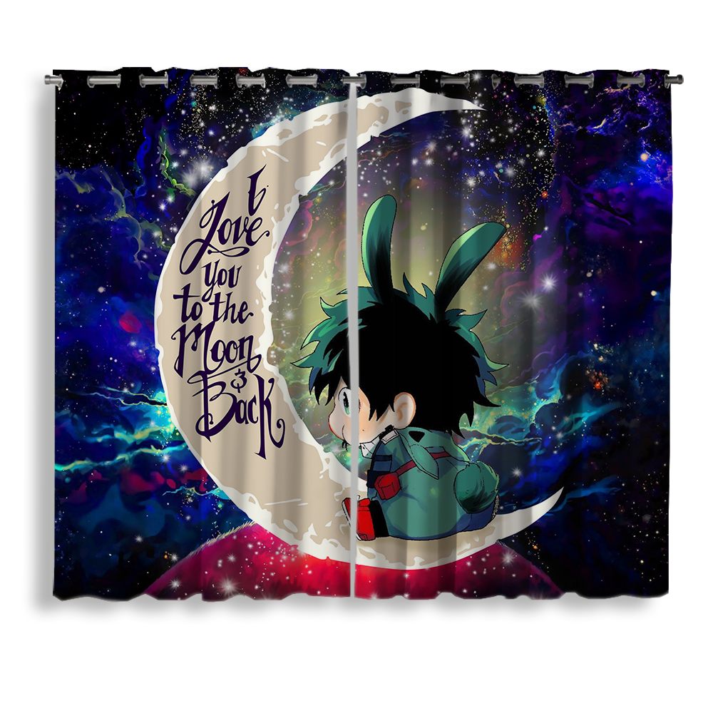 Deku My Hero Academia Anime Love You To The Moon Galaxy Window Curtain