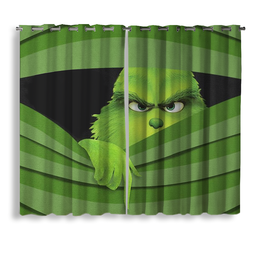 Grinch Hide Window Curtain