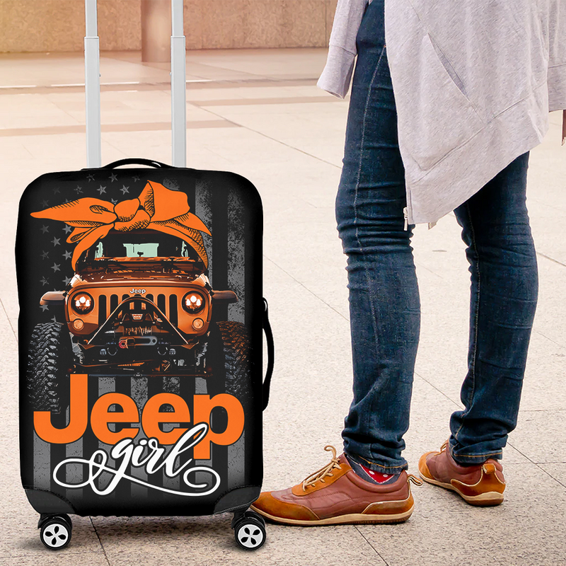 Jeep Girl Orange Luggage Cover Suitcase Protector