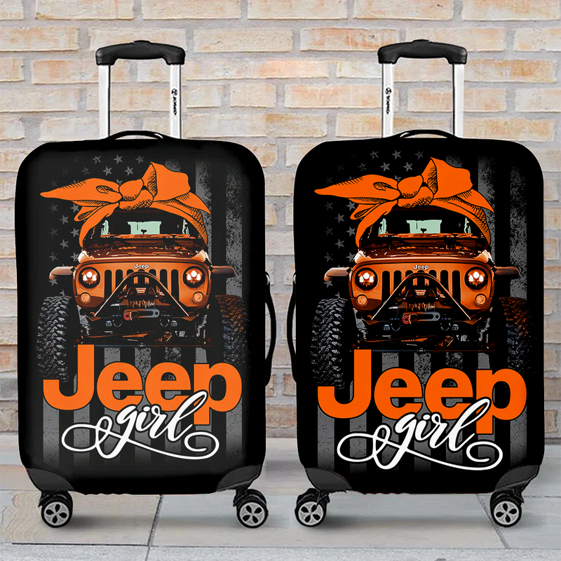 Jeep Girl Orange Luggage Cover Suitcase Protector