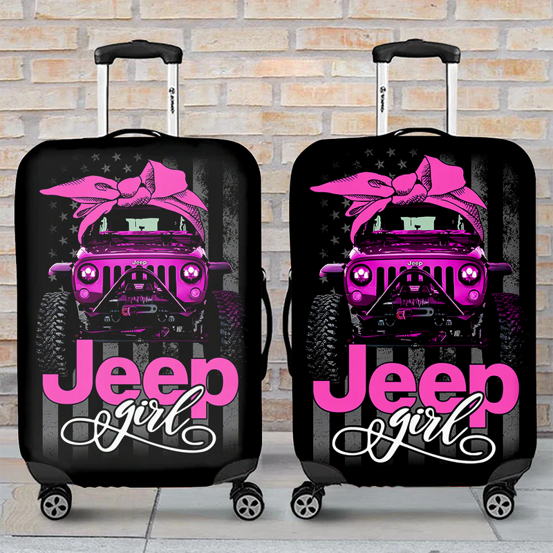 Jeep Girl Pink Luggage Cover Suitcase Protector