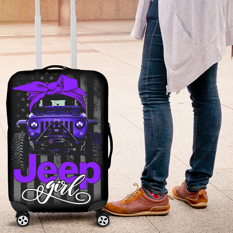 Jeep Girl Purple Luggage Cover Suitcase Protector