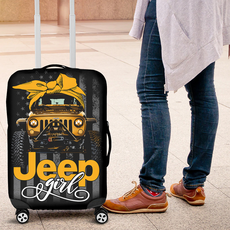 Jeep Girl Yellow Luggage Cover Suitcase Protector