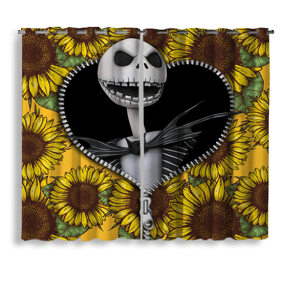 Jack Skellington Nightmare Before Christmas Sunflower Zipper Window Cu