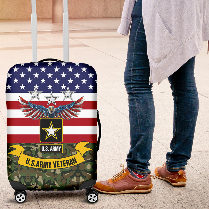 American Army Veteran Luggage Cover Suitcase Protector