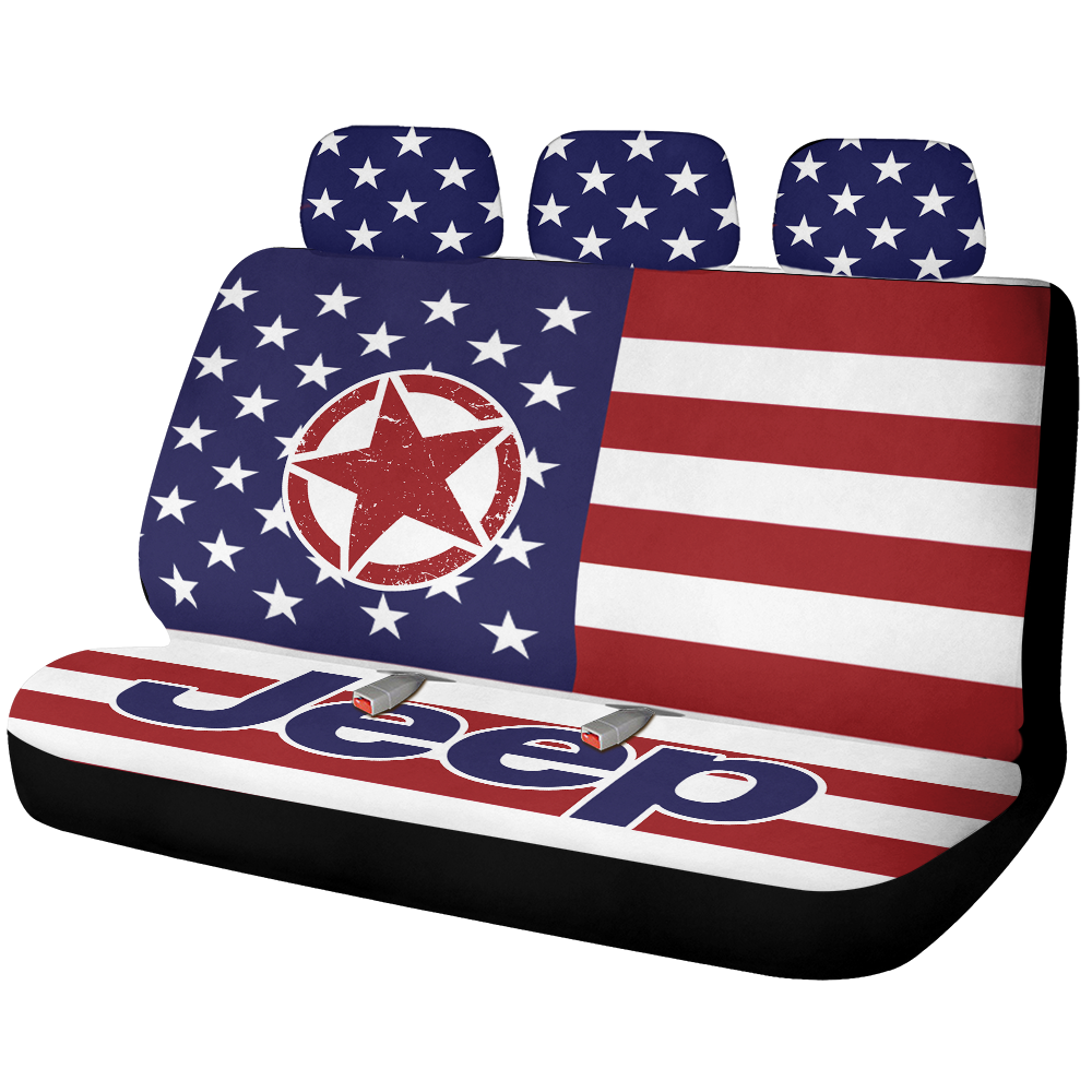 American Flag Jeep Car Back Seat Covers Decor Protectors