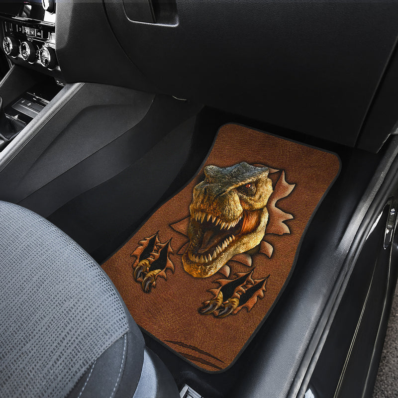 T-rex Get In Shit Down And Hold On Dinosaur Car Floor Mats
