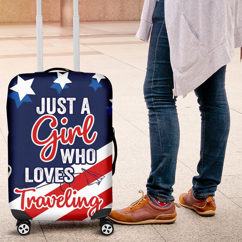 Just A Girl Who Loves Traveling Luggage Cover Suitcase Protector Nearkii