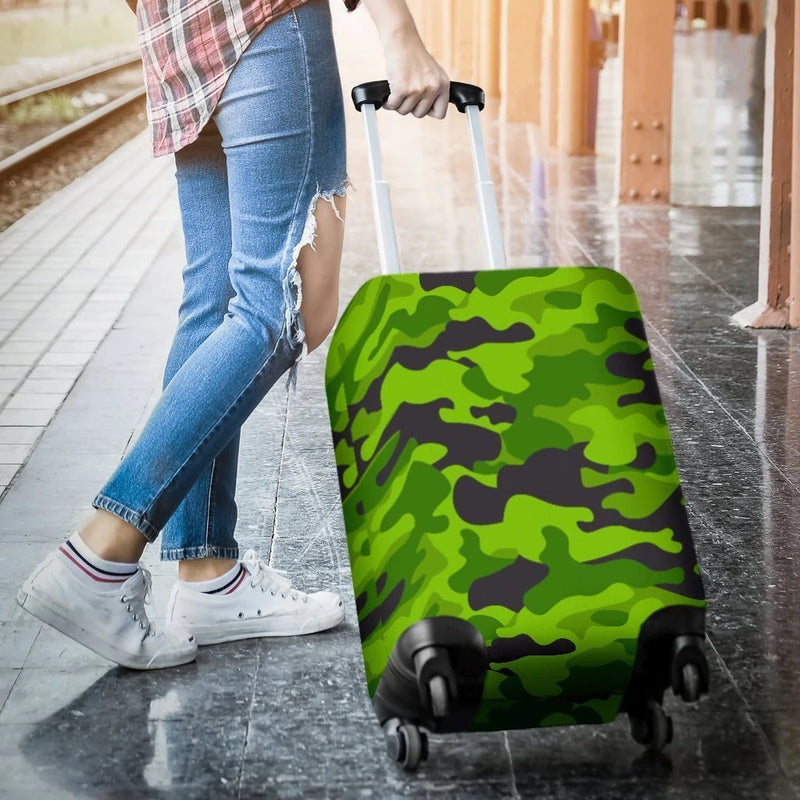 Green Kelly Camo Print Luggage Cover Suitcase Protector Nearkii