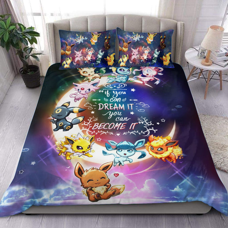 Eevee Moon Pokemon Bedding Set Duvet Cover And Pillowcases Nearkii