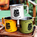 Green Born For Adventure Camping Campfire Travel Mugs 2023 Nearkii