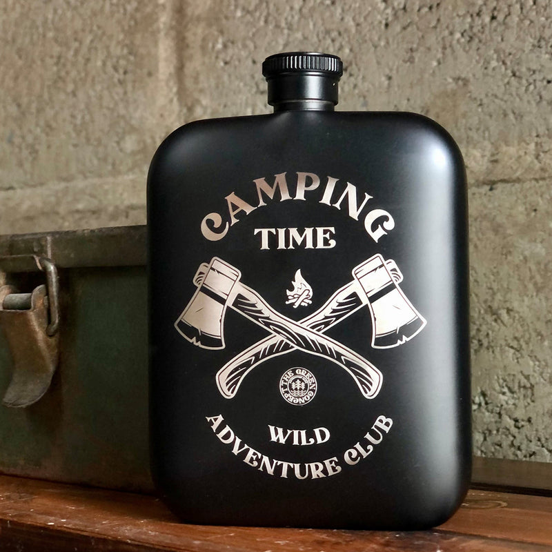 Camping Black Time Hip Flask Nearkii