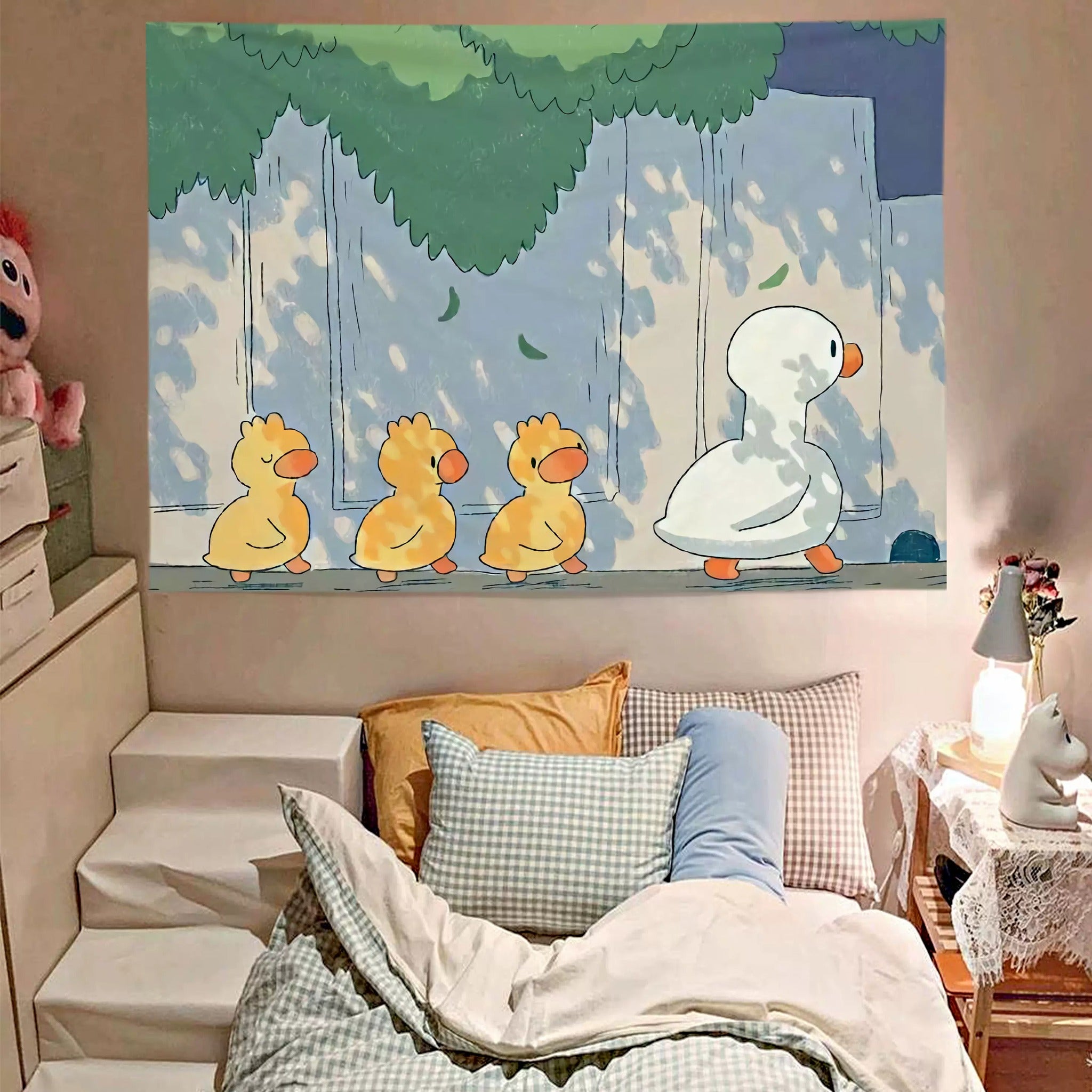 Family Duck Tapestry Room Decor