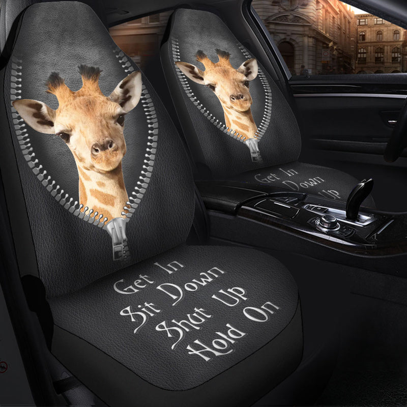 Giraffe Get In Sit Down Shut Up Hold On Zipper Car Seat Covers Nearkii