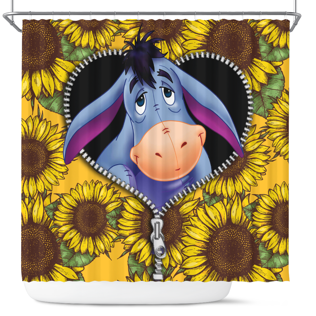 Eeyore Sunflower Zipper Shower Curtain