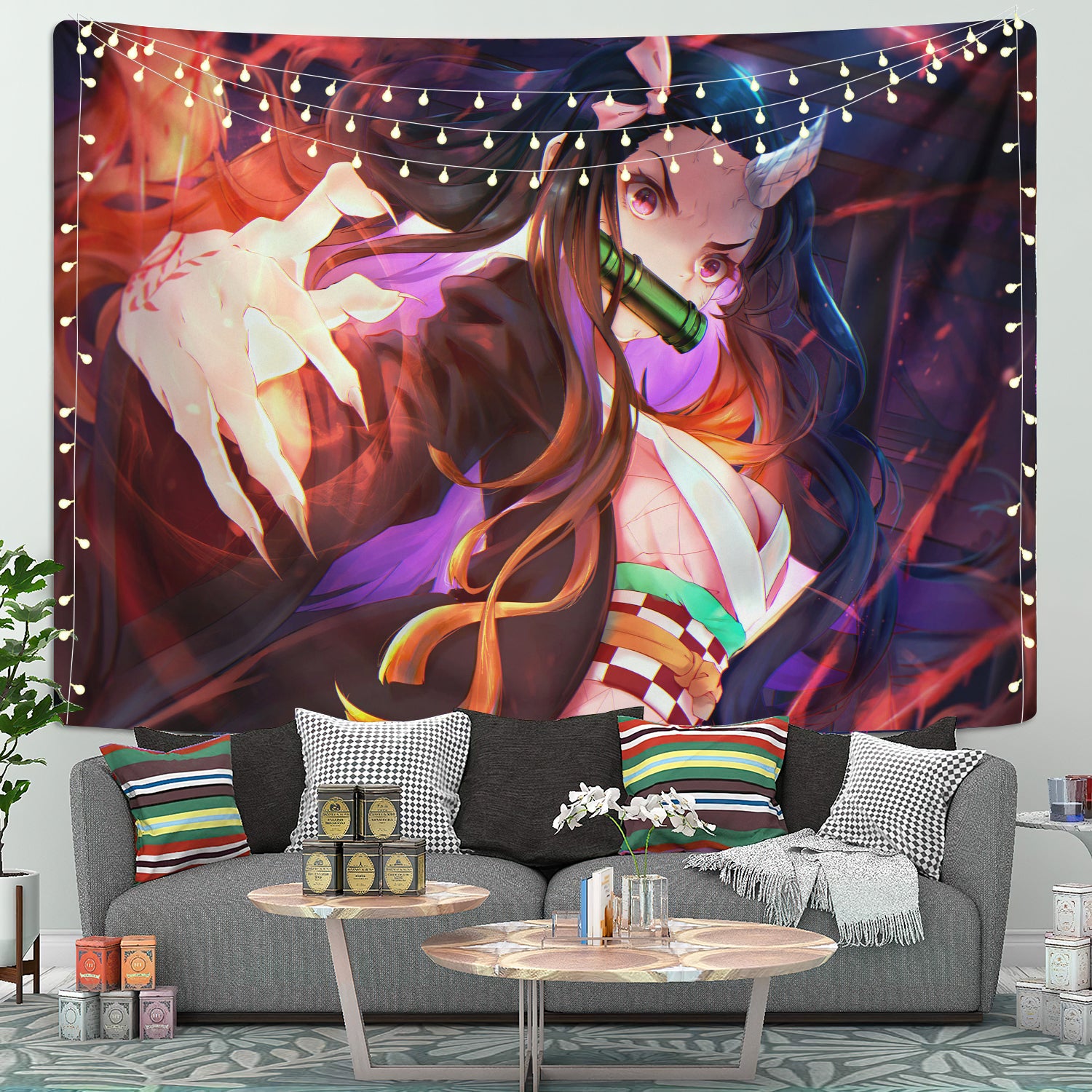 Kamado Nezuko Demon Slayer Tapestry Room Decor 4778