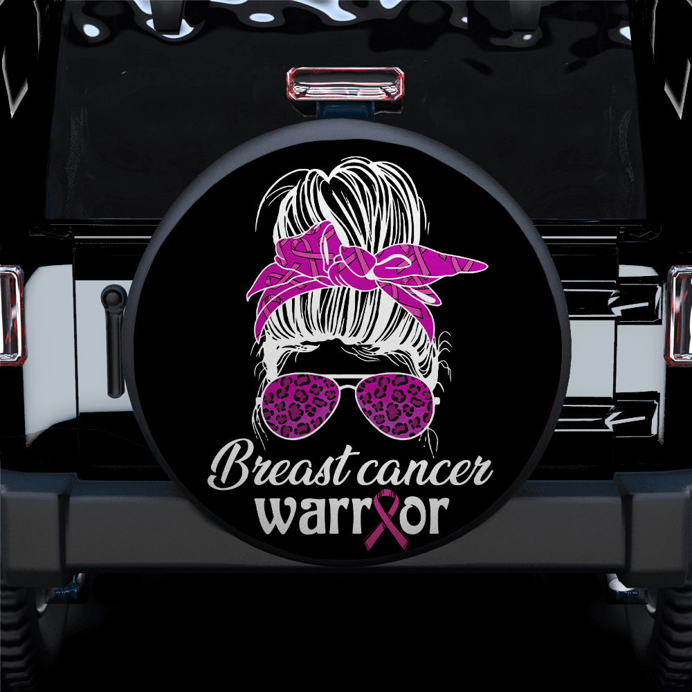 Pink Breast Cancer Warrior Jeep Car Spare Tire Covers Gift For Campers