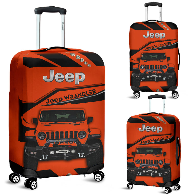 Orange Jeep Luggage Cover Suitcase Protector Nearkii