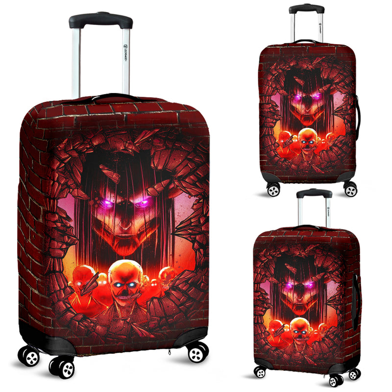 Eren Attack On Titans Founding Titan Break Wall Anime Luggage Cover Suitcase Protector Nearkii