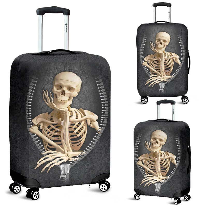 Funny Skull Zipper Luggage Cover Suitcase Protector Nearkii