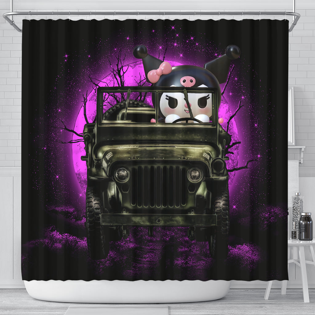 Kuromi Anime Funny Halloween Moonlight Shower Curtain