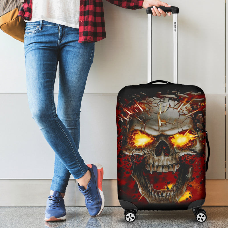 Fire Skull Luggage Cover Suitcase Protector Nearkii
