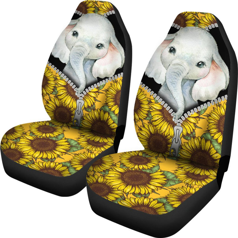 Sunflower Elephant Premium Custom Car Seat Covers Decor Protector