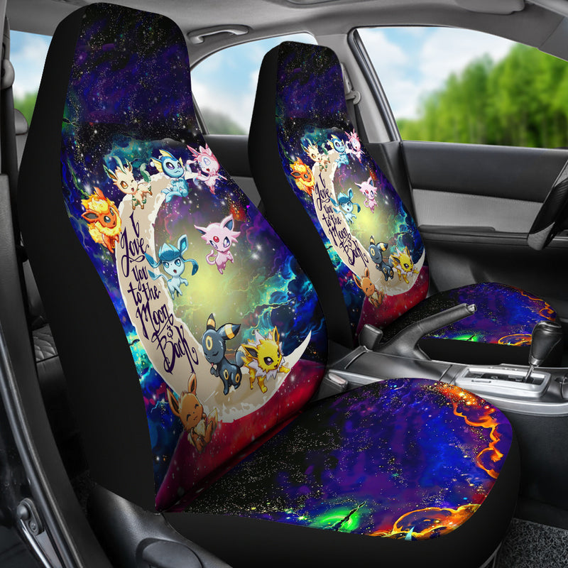 Eevee Evolution Pokemon Love You To The Moon Galaxy Car Seat Covers Nearkii