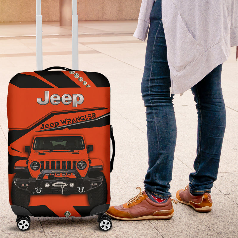 Orange Jeep Luggage Cover Suitcase Protector Nearkii