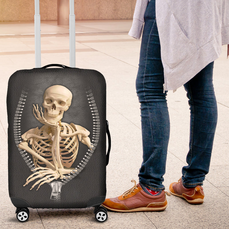 Funny Skull Zipper Luggage Cover Suitcase Protector Nearkii