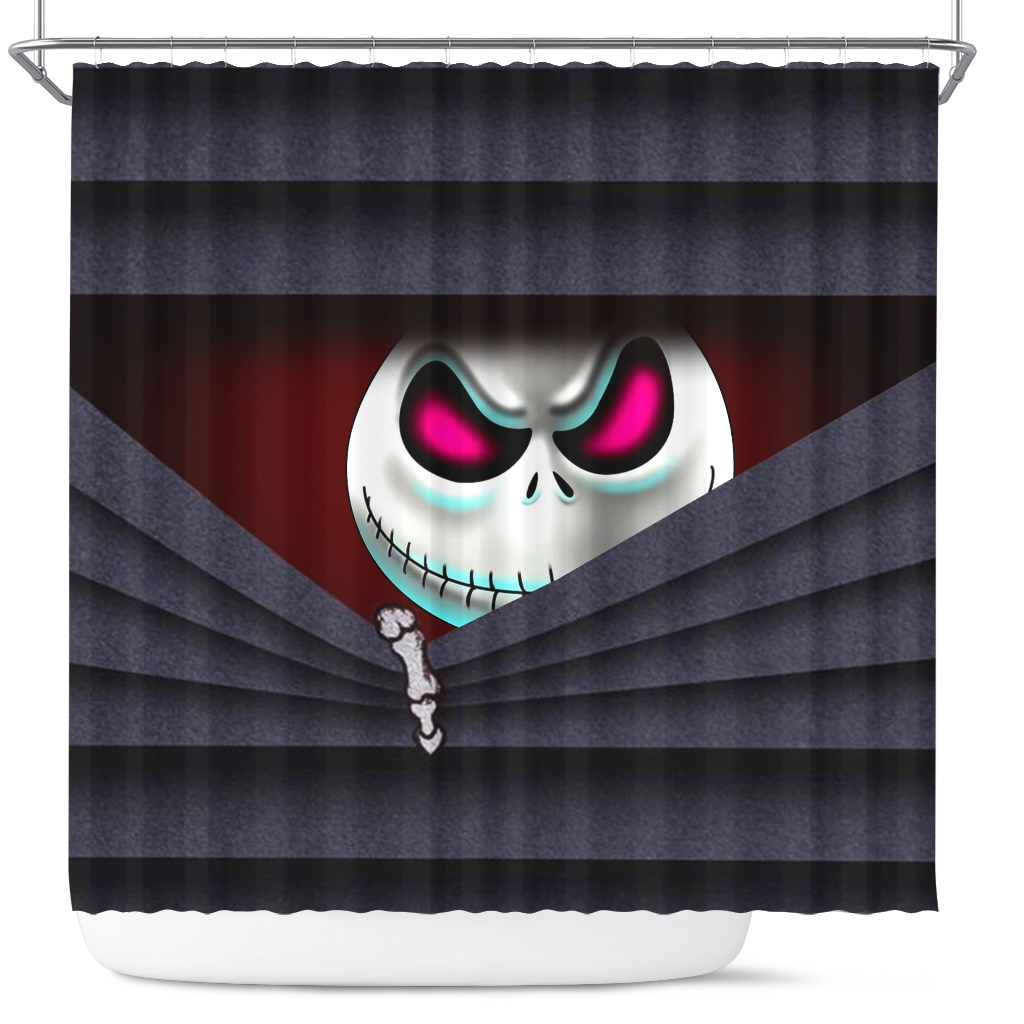 Jack Skellington Nightmare Before Hiding Christmas Shower Curtain