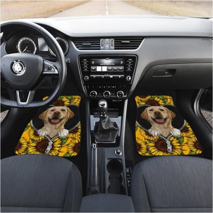 Sunflower Labrador Retriever Car Floor Mats Funny Gift Idea Nearkii