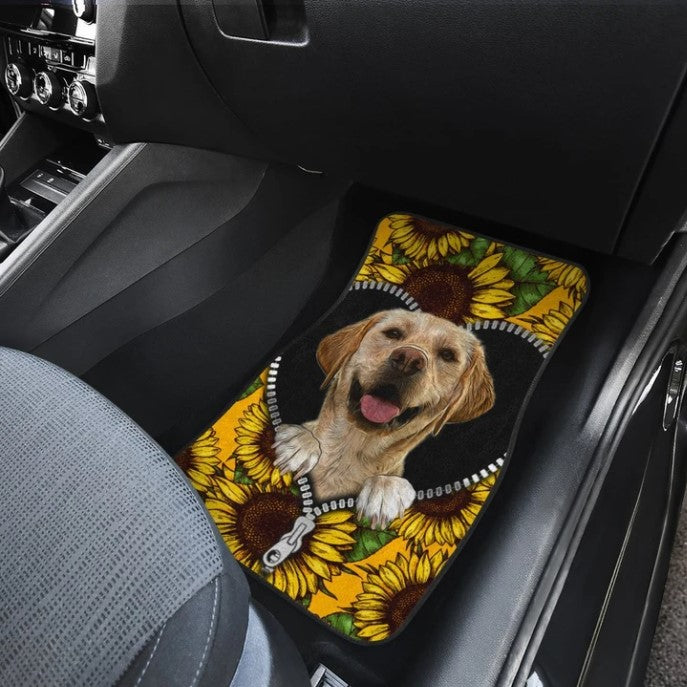 Sunflower Labrador Retriever Car Floor Mats Funny Gift Idea Nearkii