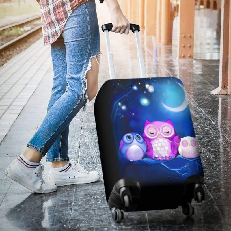 Owl Cute Night Travel Luggage Cover Suitcase Protector Nearkii