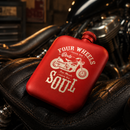 Red Four Weels Adventure Hip Flask