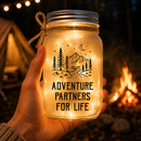 Personalized Husband And Wife Adventure Partners For Life Mason Jar Light