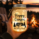 Personalized Happy Camper Mason Jar Light