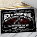 Before You Break Into My House Doormat Home Decor