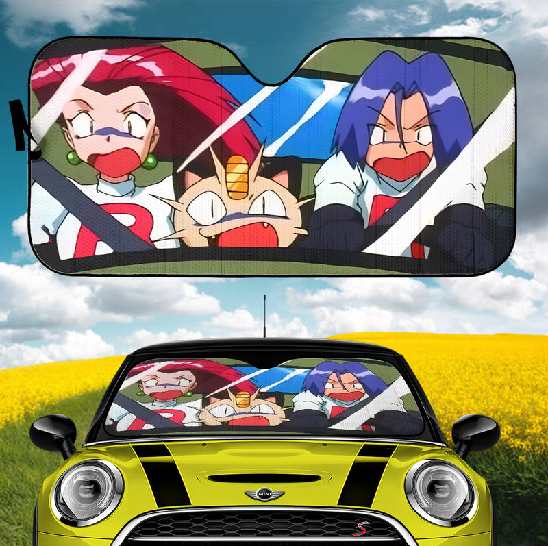 Pokemon Rocket Team Driving Car Auto Sunshades
