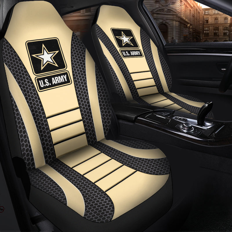 US ARMY Cream Premium Custom Car Seat Covers Decor Protectors