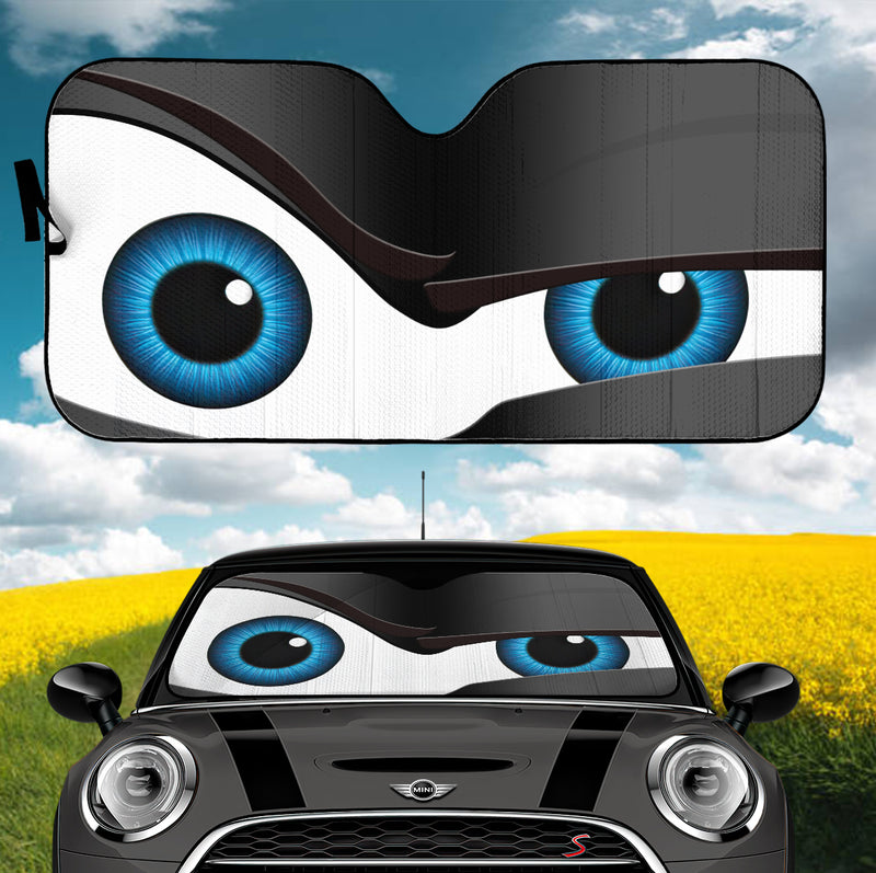 Funny Black The Rock Style Cartoon Eye Car Auto Sunshades