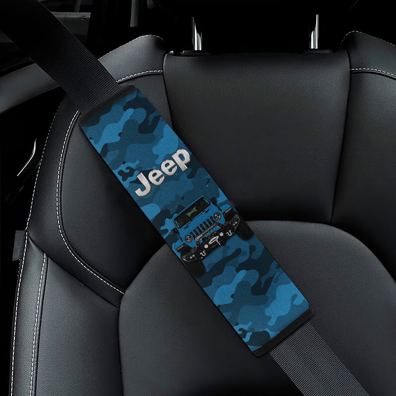 Blue Jeep Camouflage Car Seat Belt Cover Custom Car Accessories