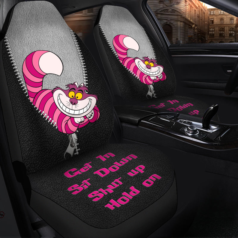 Get In Sit Down Zip Cheshire Cat Premium Custom Car Seat Covers Decor Protectors