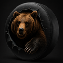 Bear Peeking Car Spare Tire Cover