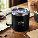 Black Into The Wild Insulated Travel Camping Mug
