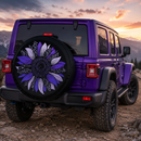 Purple Cheetah Sunflower Jeep Car Spare Tire Cover