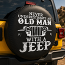 Old Man With A Jeep Car Spare Tire Cover