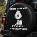 Snoopy In My Defense I Was Left Unsupervised Car Spare Tire Cover